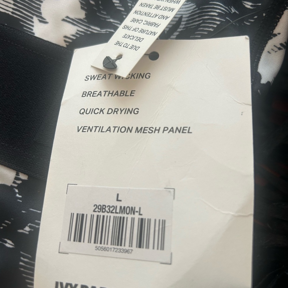 Ivy Park Floral Black & White Mesh Panel Bodysuit with Cut Out Back. New! - Picture 6 of 10